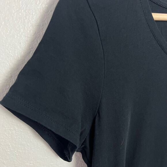 J. Jill Pure Jill XS Scoop-Neck Elliptical Tee Black Short Sleeves Pima Cotton - Picture 4 of 6